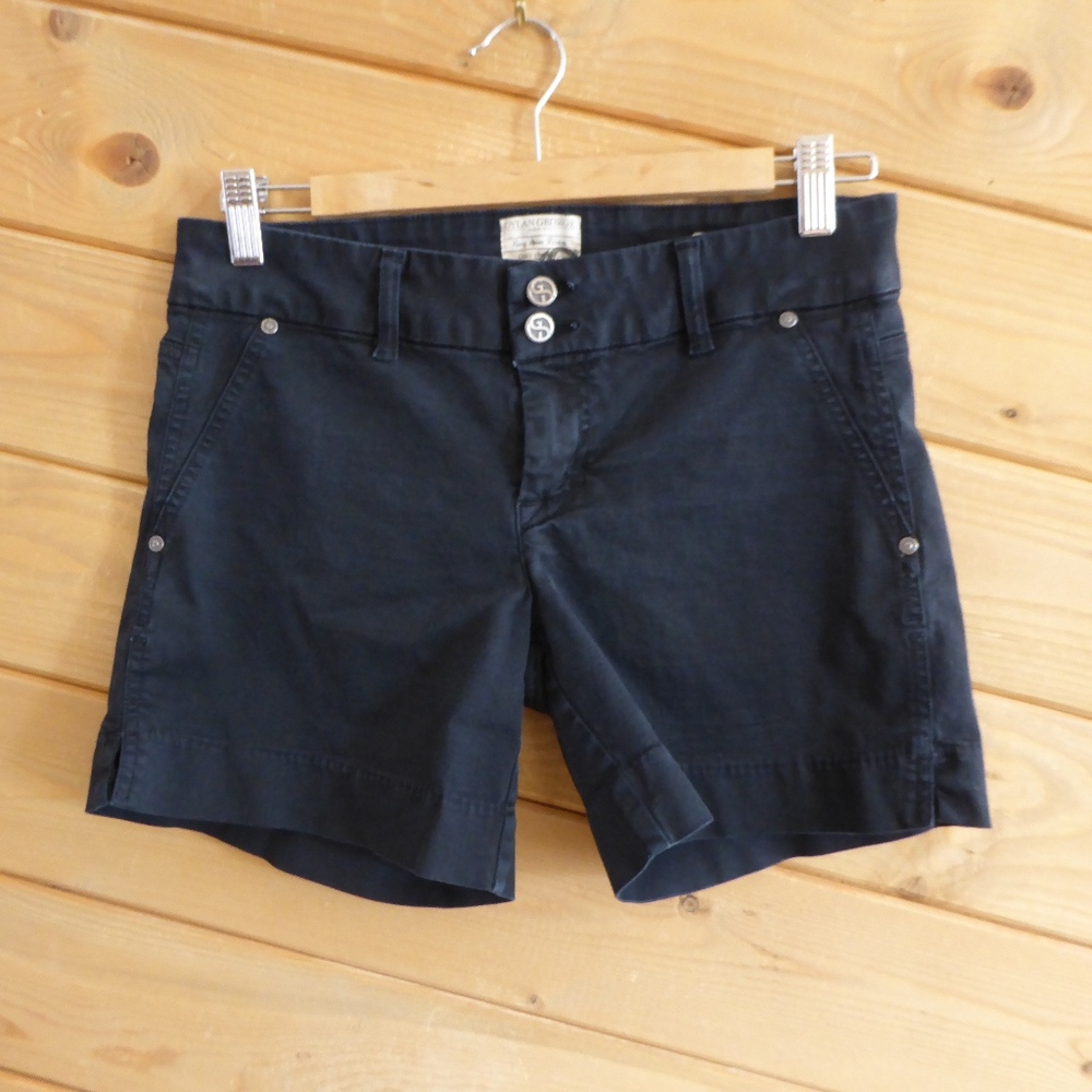 Dylan George Solid Black Casual Pants Black Andi Shorts Denim Jean 27